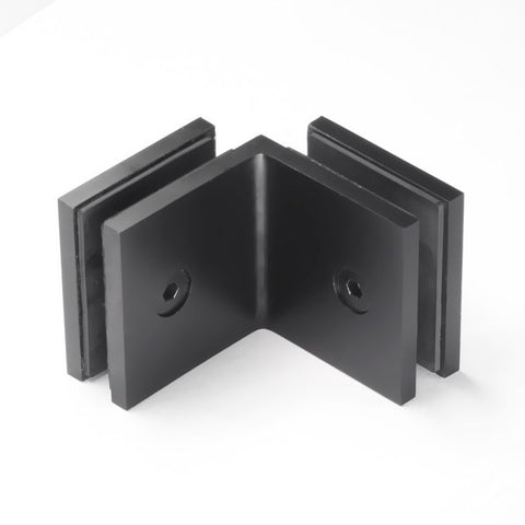 Frameless shower glass BRACKET SQUARE GLASS TO GLASS 90 DEGREE - Matt Black