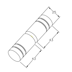 SHOWER DOOR KNOB - Brushed Brass
