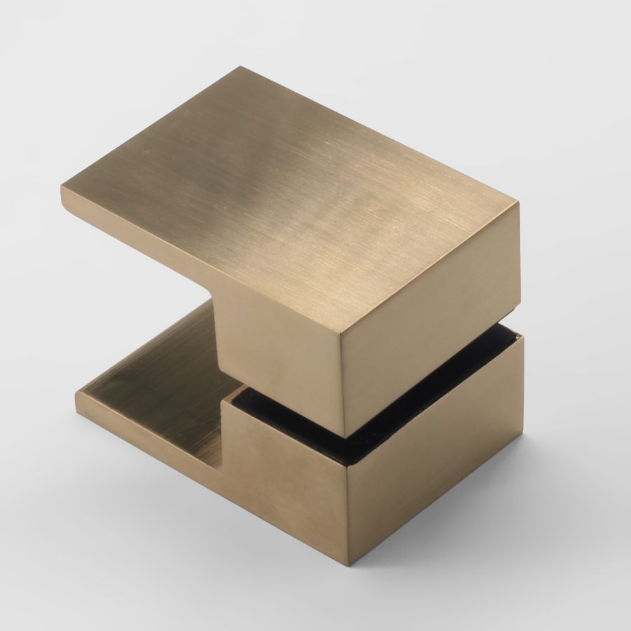 SQUARE SHOWER KNOB HANDLE - Brushed Brass