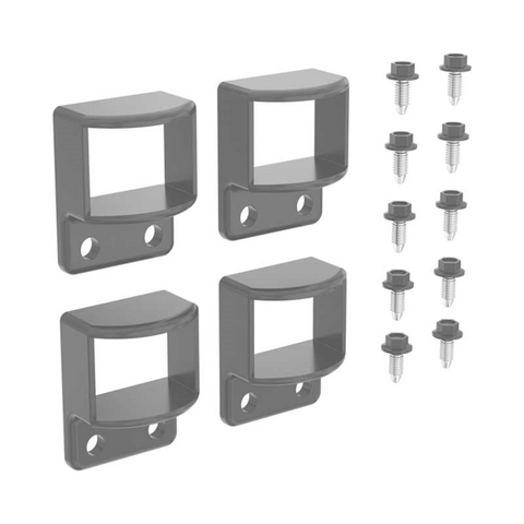 Horizontal brackets - 4 pack POWDER COATED ALUMINIUM, Choose colour