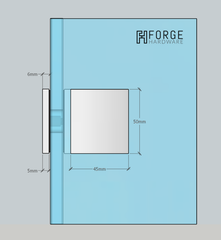 Frameless shower glass BRACKET SQUARE GLASS TO GLASS 90 Degrees - Brushed Nickel