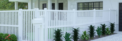 White PVC Vertical paling panel kit 2388mm x 1800mm, picket fence, 7 Year Warranty