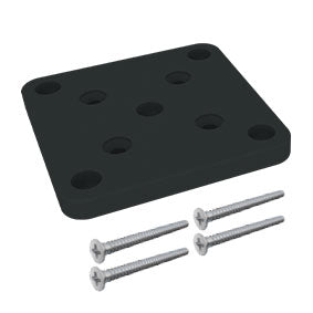 Aluminium base plate set for semi frameless aluminium pool fence posts and 50 x 50mm posts