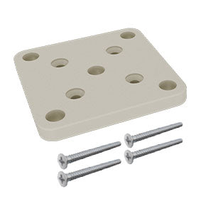 Aluminium base plate set for semi frameless aluminium pool fence posts and 50 x 50mm posts