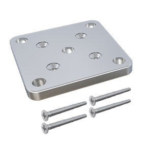 Aluminium base plate set for semi frameless aluminium pool fence posts and 50 x 50mm posts