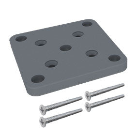 Aluminium base plate set for semi frameless aluminium pool fence posts and 50 x 50mm posts