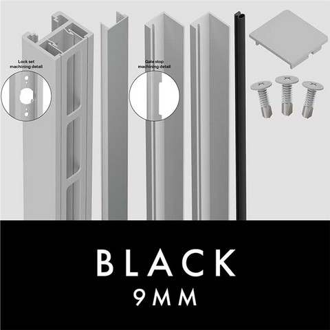 Aluminium Slat Gate Frame Kit 9mm gate lockbox kit SUITABLE FOR LEVER/KNOB LOCK SET for SLAT PEDESTRIAN GATES