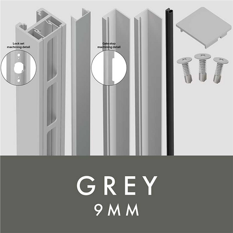 Aluminium Slat Gate Frame Kit 9mm gate lockbox kit SUITABLE FOR LEVER/KNOB LOCK SET for SLAT PEDESTRIAN GATES