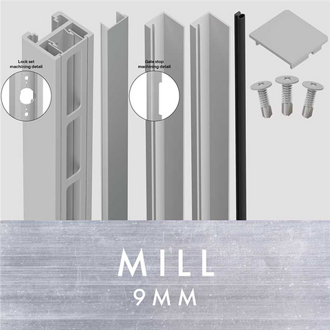 Aluminium Slat Gate Frame Kit 9mm gate lockbox kit SUITABLE FOR LEVER/KNOB LOCK SET for SLAT PEDESTRIAN GATES