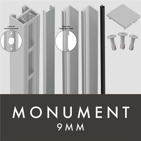 Aluminium Slat Gate Frame Kit 9mm gate lockbox kit SUITABLE FOR LEVER/KNOB LOCK SET for SLAT PEDESTRIAN GATES