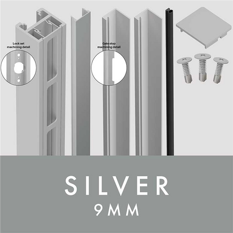 Aluminium Slat Gate Frame Kit 9mm gate lockbox kit SUITABLE FOR LEVER/KNOB LOCK SET for SLAT PEDESTRIAN GATES