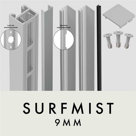 Aluminium Slat Gate Frame Kit 9mm gate lockbox kit SUITABLE FOR LEVER/KNOB LOCK SET for SLAT PEDESTRIAN GATES