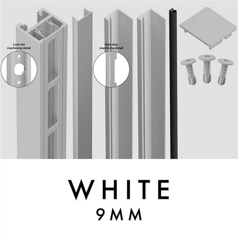 Aluminium Slat Gate Frame Kit 9mm gate lockbox kit SUITABLE FOR LEVER/KNOB LOCK SET for SLAT PEDESTRIAN GATES