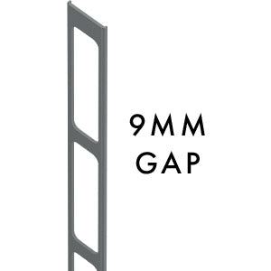 9MM SPACING Aluminium slat gap insert 2100MM LONG